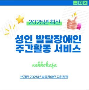 2025년 성인 발달장애인 주간활동 서비스에 관한 설명입니다.